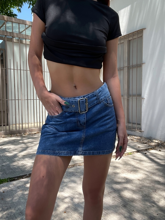 Pollera mini de jeans sale
