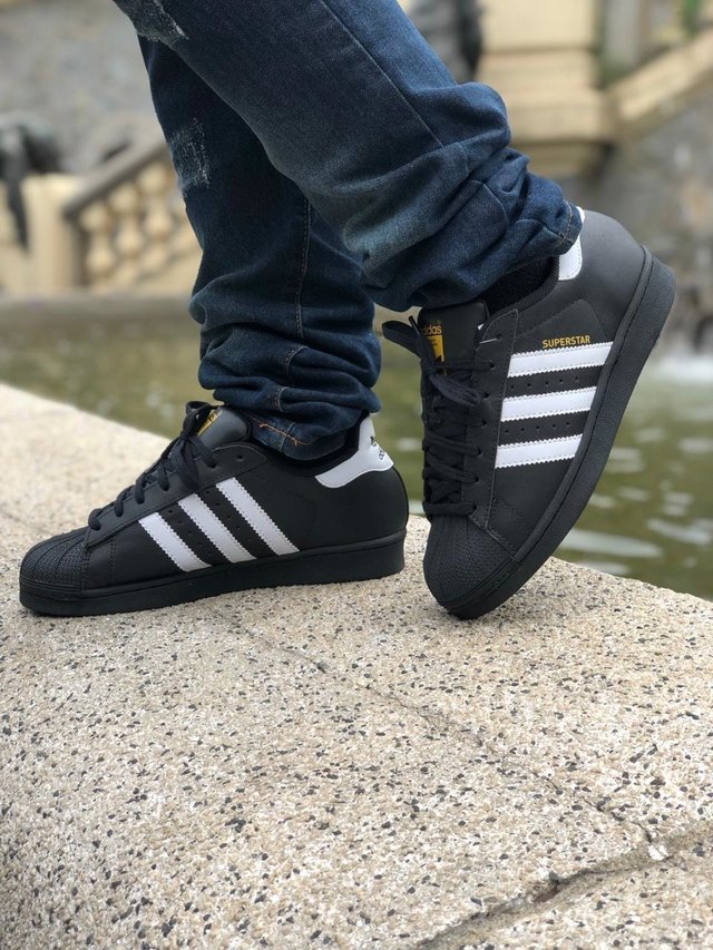 Tênis Adidas Super Star Branco e Preto Premium