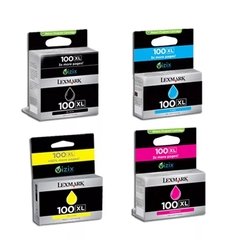 COMBO! Cartuchos de tinta inkjet originales Lexmark 100XL (4 colores)