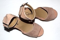 Sandalias Plataforma Taco Palo Cuero Gamuza Nude Quica Lules - comprar online