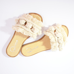 Sandalias Cuero Macramé Espadrilles Chanclas Quica Lomitas - Quica