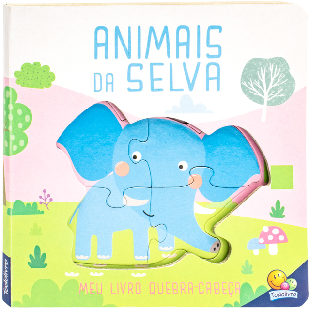 Animais selvagens: livro com quebra cabeça