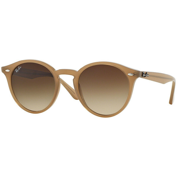 Ray Ban RB2180 6166 13 49 21 Round Highstreet Bege Marrom Degrad