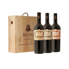 Rutini Estuche Madera x3: Cab-Malbec + Cab-Merlot + Cab-Syra