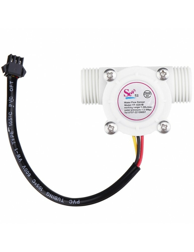 Medidor sensor de flujo de agua YF-S201 - Caudalímetro compatible Arduino /  PIC / Rasperry Pi - Tecnopura