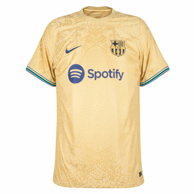 Camisa Barcelona Away 22/23 sn° Jogador Nike Masculino - Dourado