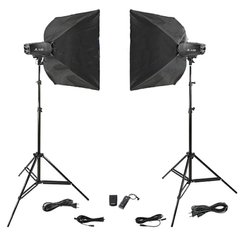 Kit Estudio Fotográfico 300w Com Softbox Profissional Greika