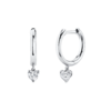 Argollas Huggies con Punto Luz Corazon Plata 925