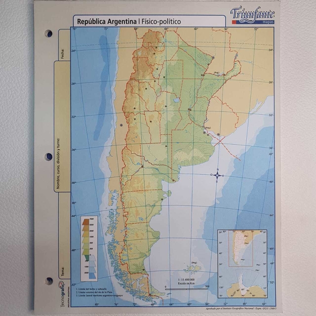 Mapa Nro 3 Por Unidad - República Argentina Físico Político