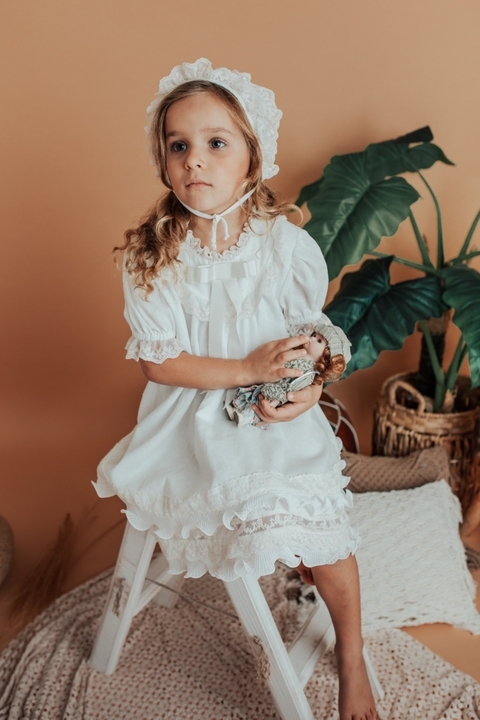 vestido crochê infantil algodão 1 a 2 anos