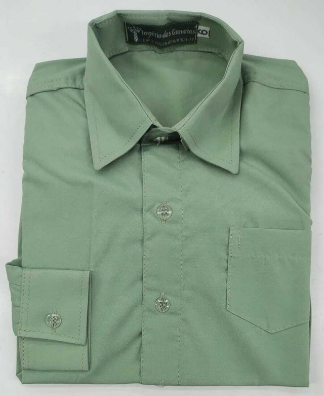 Camisa Social Infantil - Verde Sálvia - COD: MH020