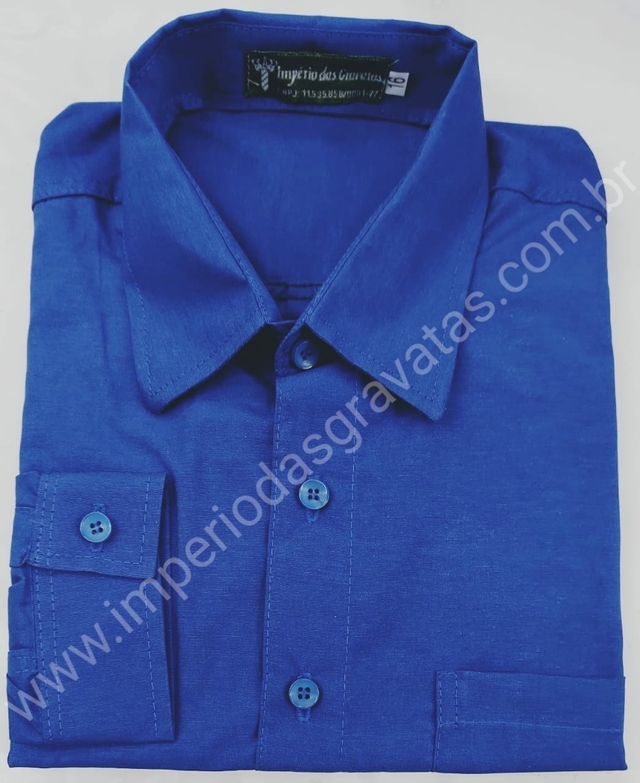 Camisa social hotsell infantil azul royal