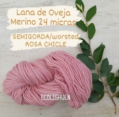 PROMO!!! LANA Oveja MERINO 24 micras SEMIGORDA/worsted TINTES NATURALES -100grs - Ecolighuen