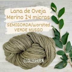 PROMO!!! LANA Oveja MERINO 24 micras SEMIGORDA/worsted TINTES NATURALES -100grs - tienda online