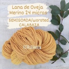 PROMO!!! LANA Oveja MERINO 24 micras SEMIGORDA/worsted TINTES NATURALES -100grs - comprar online