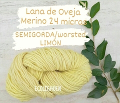 PROMO!!! LANA Oveja MERINO 24 micras SEMIGORDA/worsted TINTES NATURALES -100grs - tienda online