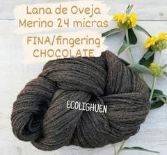 Imagen de PROMO!!! LANA de Oveja MERINO 24 micras FINA / fingering con TINTES NATURALES-100 grs