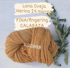 PROMO!!! LANA de Oveja MERINO 24 micras FINA / fingering con TINTES NATURALES-100 grs - Ecolighuen