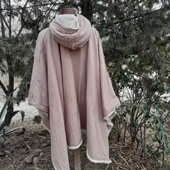 PONCHO Reversible con capucha "MONTE SERRANO" ROSA AÑEJADO - comprar online