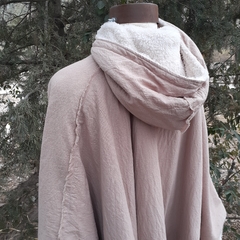 PONCHO Reversible con capucha "MONTE SERRANO" ROSA AÑEJADO - Ecolighuen