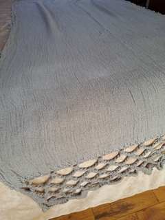 PIE DE CAMA / MANTA tejido en telar con hilo de puro algodón teñido con tintes naturales - tienda online