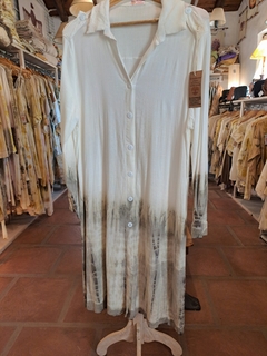 MAXI CAMISA VESTIDO en LINO PREMIUM con TINTES NATURALES - comprar online