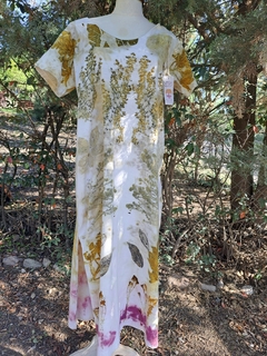 Vestido IDRIS maxi en jersey de puro algodón con Impresión Botánica.