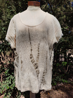 TÚNICA "Espinillo" tejida en telar de Puro Algodón con TINTES NATURALES - comprar online