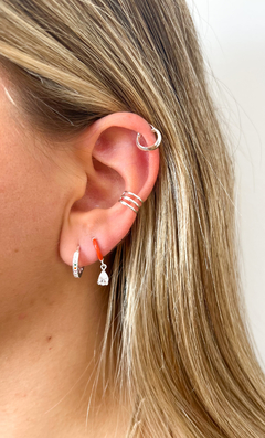 Ear Cuff lineal triple | Plata 925 en internet