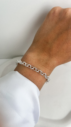 Pulsera Rolo 4mm ✪ | Acero Blanco