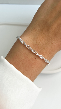 Pulsera Mini Enroscada | Acero Blanco