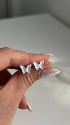 Aros Mariposas Blanca Tornasol | Acero Quirurgico - comprar online