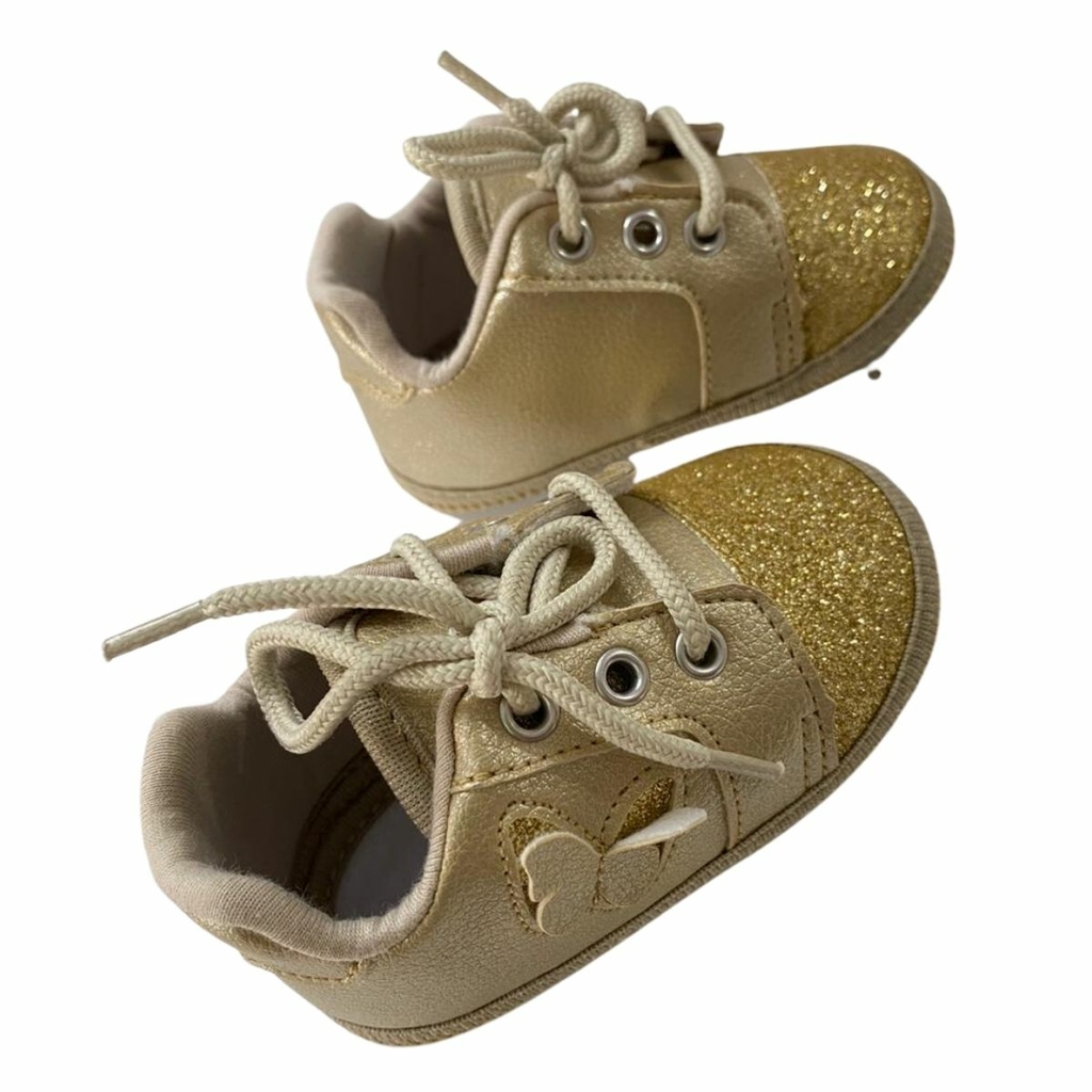 TENIS BEBE DOURADO FEMININA DO 13 AO 18
