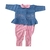 Saída Maternidade Feminina Azul Com Rosa Bebê SB - comprar online