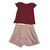 CONJUNTO FEMININO BLUSA SHORT SAIA VINHO PREZIM 9053 TAM 1 - comprar online