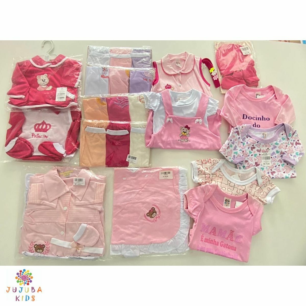 Kit Enxoval de Bebê 15 Peças Para Recém Nascido - Roupas