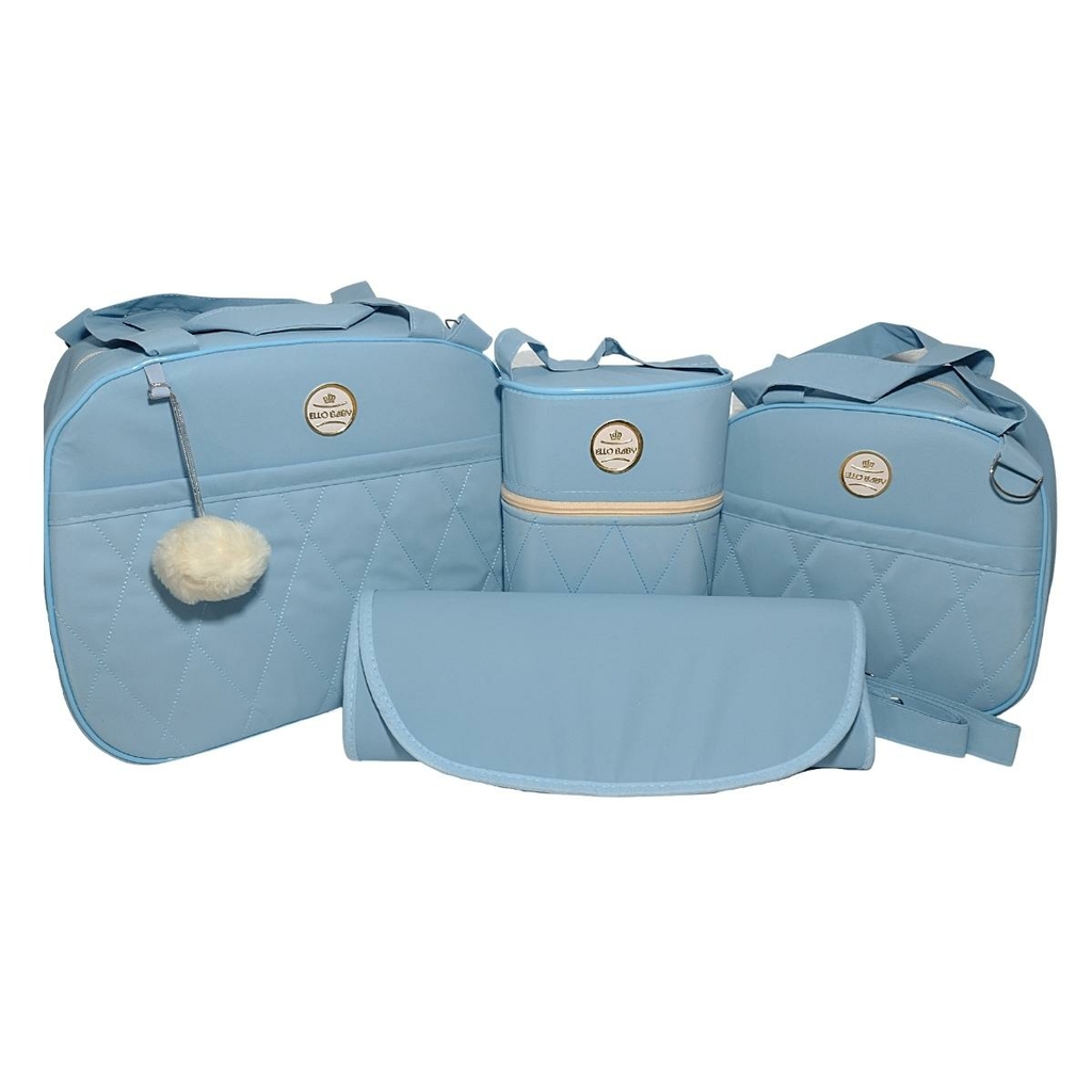 Ki Bolsa Maternidade Azul Bebe Simples 4 pecas EB
