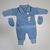 Saída Maternidade Azul Bebe Bordada Ursinho 3P Kikarinho - comprar online