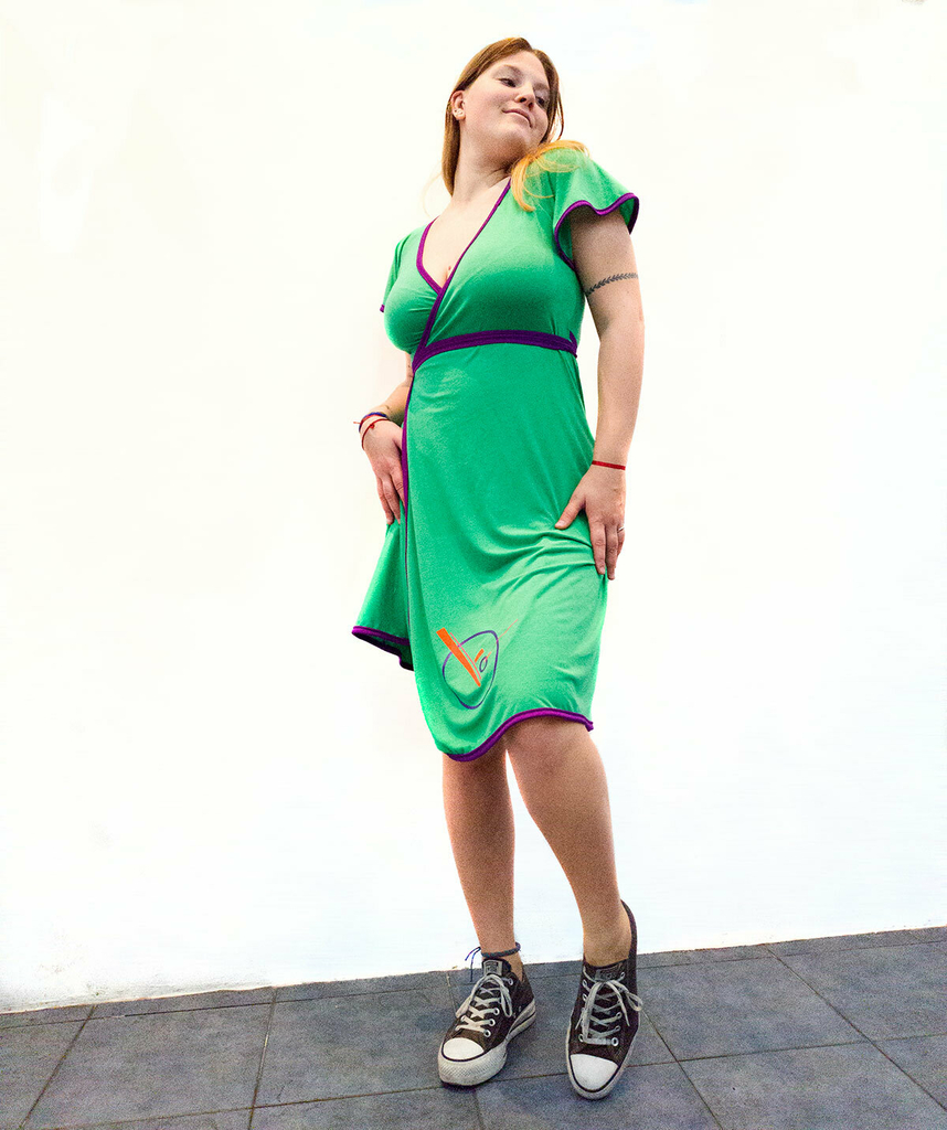 Vestido Cruzado Modal manga vuelo FulanasInmorales