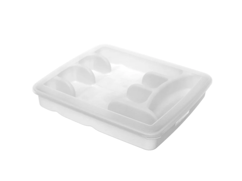 Cubiertero Rectangular Plastico 5 Cavidades Con Tapa San Remo