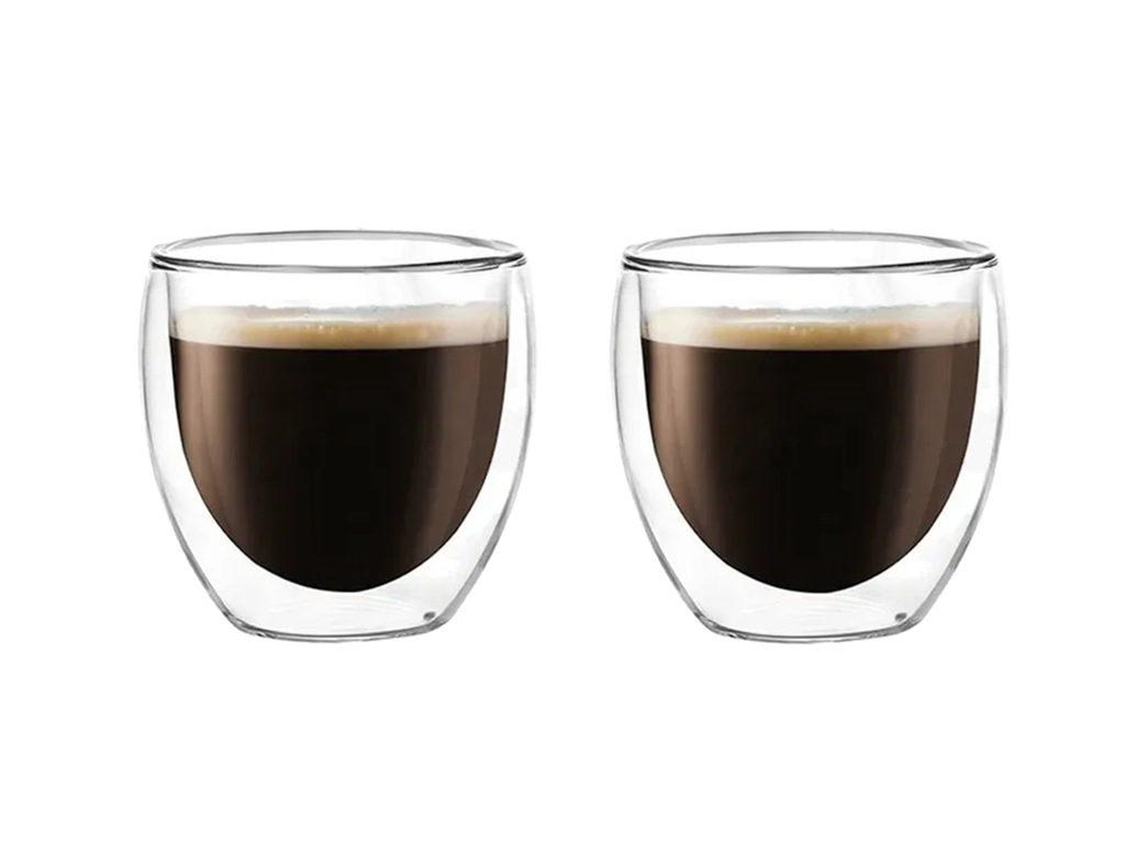 Tazas Cafe Doble Vidrio Termico 100ml Te Pack X2 Espresso