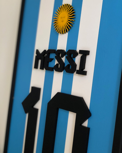 Cuadro Messi hecho en madera 50x25cm - tienda online