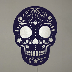 Catrina Calavera Mexicana - 12v - dimmer - rosa y azul - comprar online