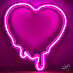 Corazon derretido en neon flex rosa o rojo - comprar online