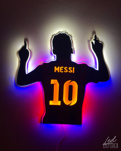 Messi silueta / camiseta FC Barcelona / 12v enchufe y dimmer / 40 x 40cm - tienda online