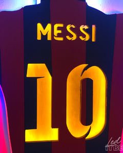 Messi silueta / camiseta FC Barcelona / 12v enchufe y dimmer / 40 x 40cm en internet