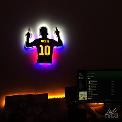 Messi silueta / camiseta FC Barcelona / 12v enchufe y dimmer / 40 x 40cm - comprar online