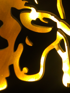 Lamborgini logo led ambar y pintura dorada - comprar online