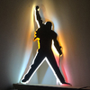 Freddie Mercury silueta 50cm alto - Frente negro - Luces blancas, amarillas y rojas - 12 - dimmer