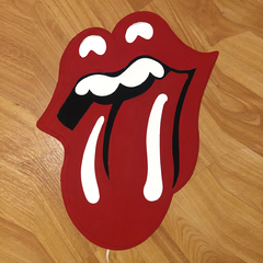 Lengua Rolling Stones / led rojo y blanco / pintura acrilica / 50cm alto x 40cm ancho - comprar online